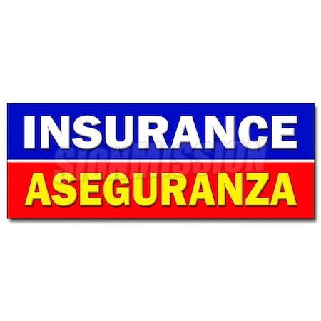 Signmission INSURANCE ASEGURANZA DECAL sticker salesman agent auto health bilingual, D-12 Insurance Aseguranza D-12 Insurance Aseguranza